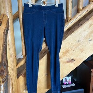 HUE Dark Blue stretch denim leggings / jeggings